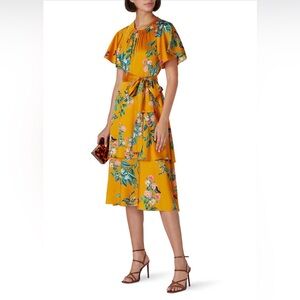 Great Jones Marigold Tiered Midi Dress XS